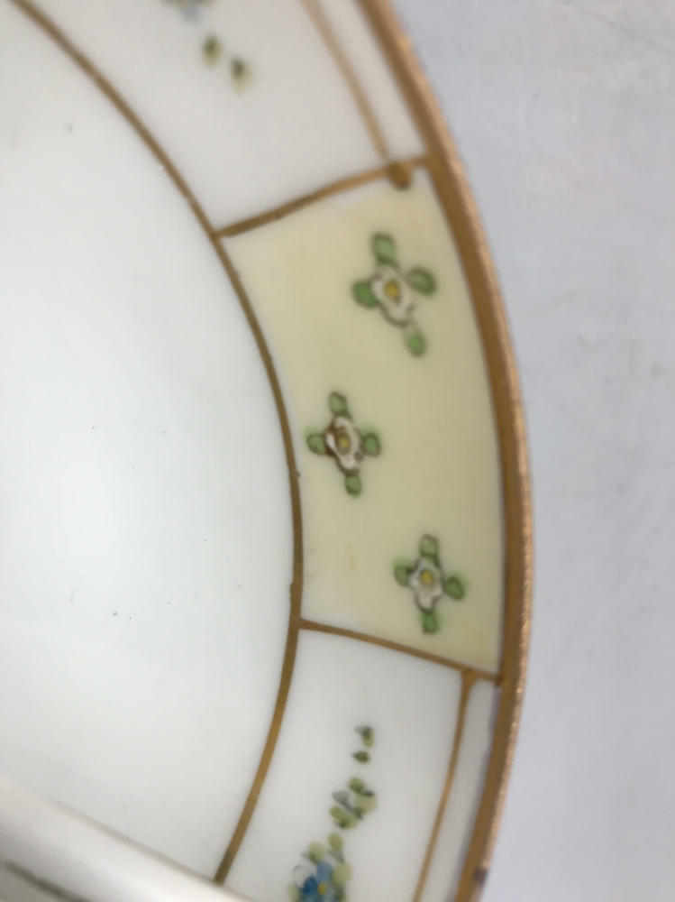 Hand painted 3 Legged Nippon Bowl with Spoon/Ladle - Good