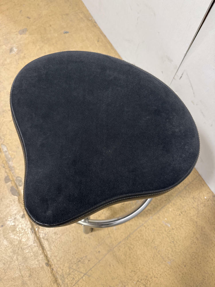 Pair of Guitarist Saddle Stool / Small Black Swivel Stools - Unique Stools - Good