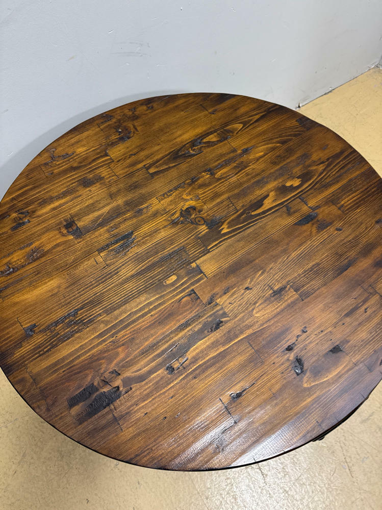Urban Nature Round Coffee Table - Round Dark Wood and Metal Coffee Table - Good