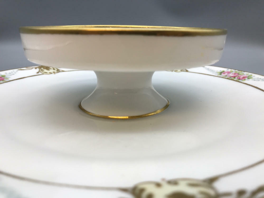 Nippon Hand Painted 2-Tiered Serving Dish in Moriyama Pattern