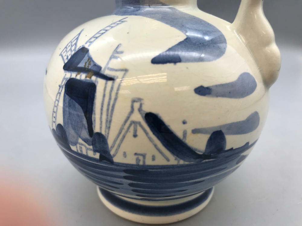 Vintage Holland Blue Delft Miniature Pitcher - Good