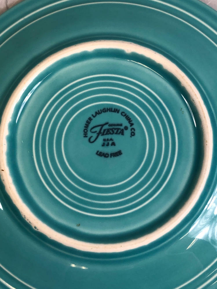 FIESTA Turquoise Blue Dining Set - 2 Bowls, 4 Lrg Plates, 1 Sm Plate - Good