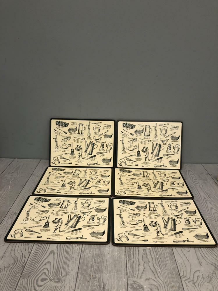 Set of 6 Laura Ashley Cork Placemats Heat Resistant, Durable, Easy Clean in Box - Good