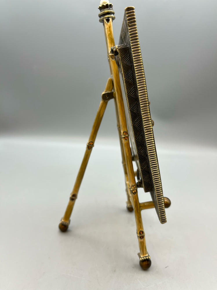 Olivia Riegel 4x4 Frame With Easel Bronze & Mustard - Very Good