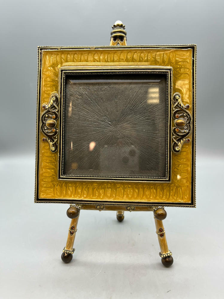 Olivia Riegel 4x4 Frame With Easel Bronze & Mustard - Very Good