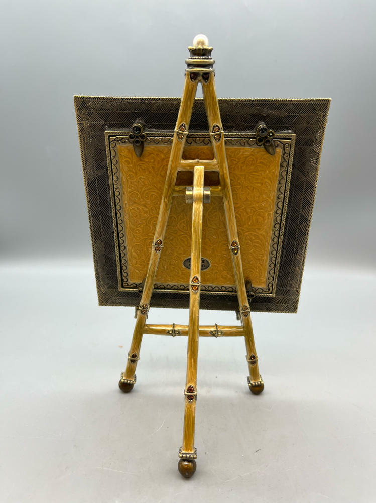 Olivia Riegel 4x4 Frame With Easel Bronze & Mustard - Very Good