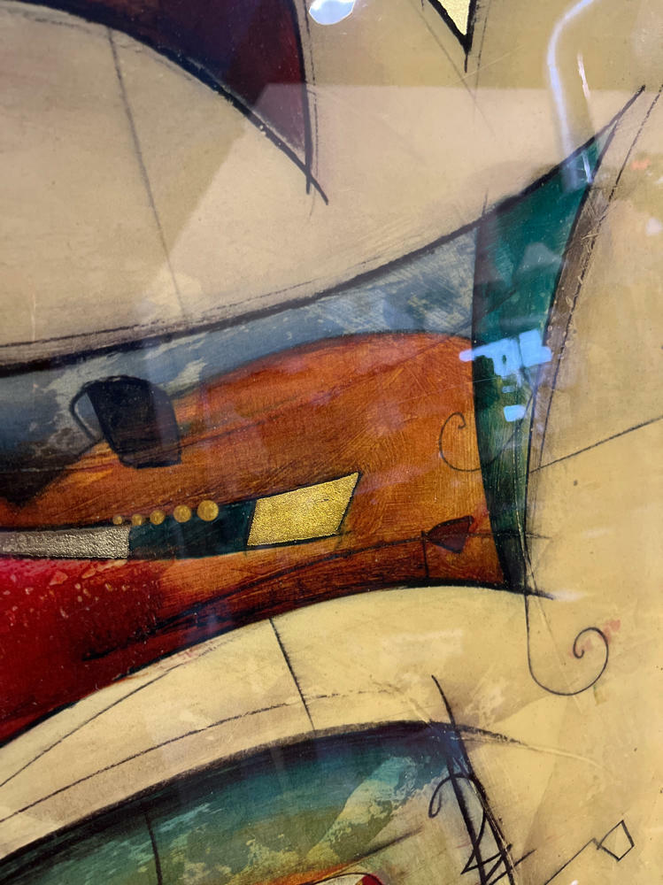 HUGE!!! Eric Waugh (American b. 1963) "Dance" Framed Print on Lacquer - Good