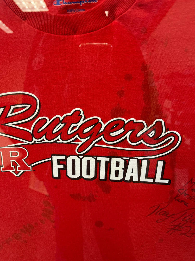 Ray Rice Autographed Rutgers Scarlet Knights Mini Football Jersey Ravens