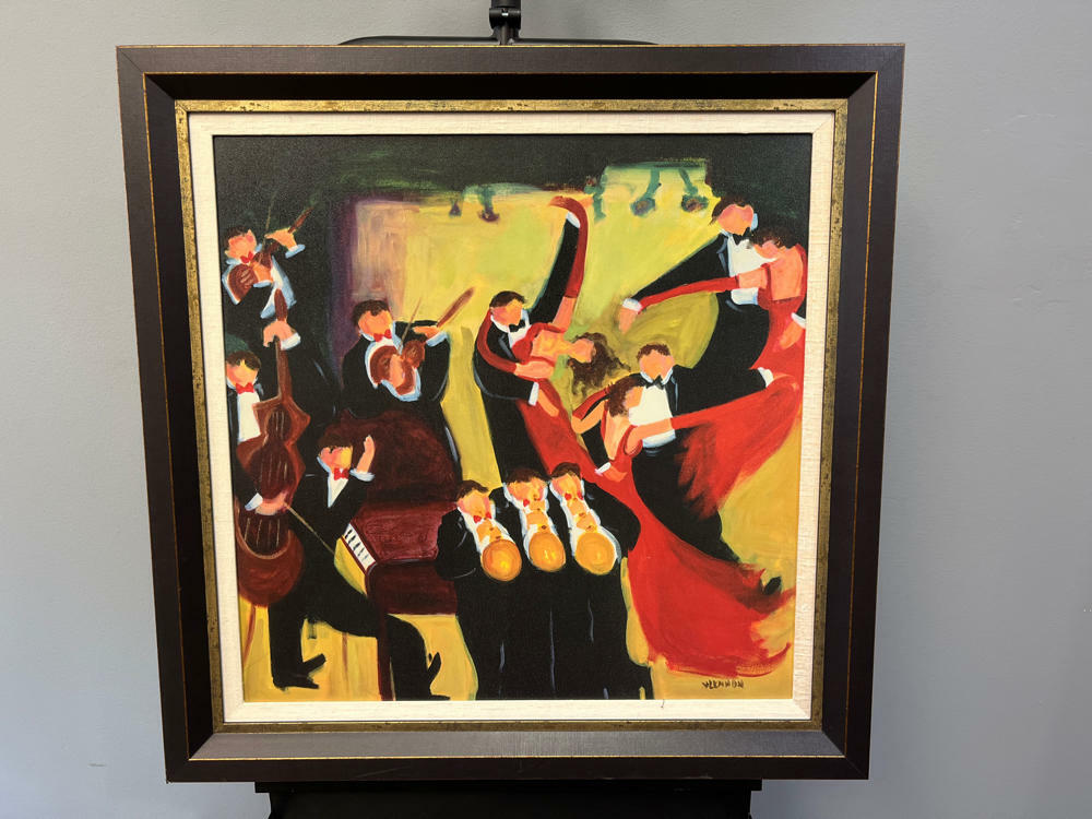 Vintage Rare Framed Oil on Board Dance Social - Swing and Stay VALERIE LENNON - Good