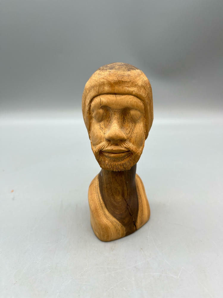 African Hand Carved Wood Sculpture Light Wood - Good