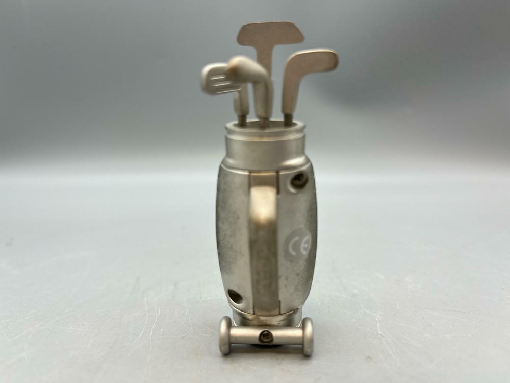 Troika Quartz Desk Clock Watch- Silver Toned Golf Clubs - Good