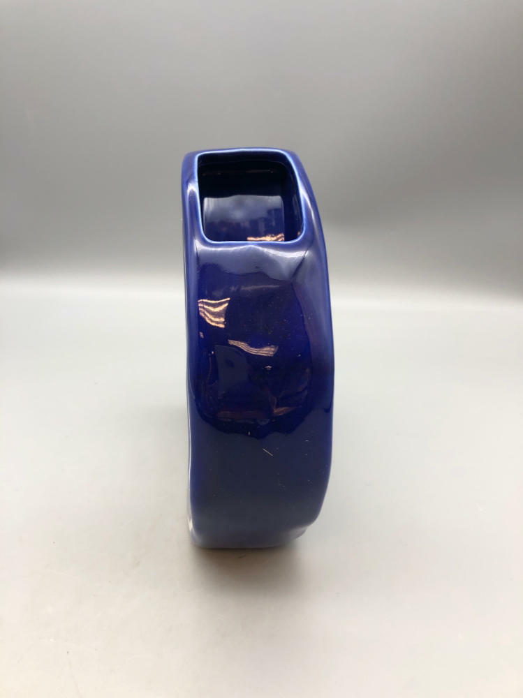 Moon with a Face Vase Blue & White Ceramic New In Box