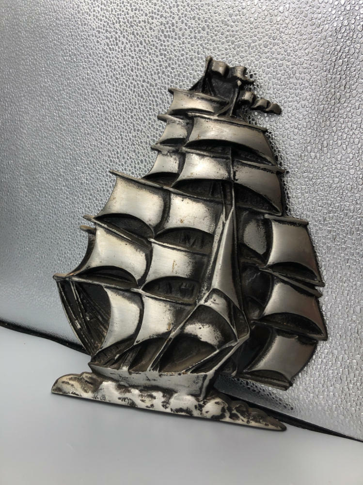 RARE!!! Vintage Pan Am Airline Cast Metal Clipper Ship Bulkhead Plaque Emblem - Good