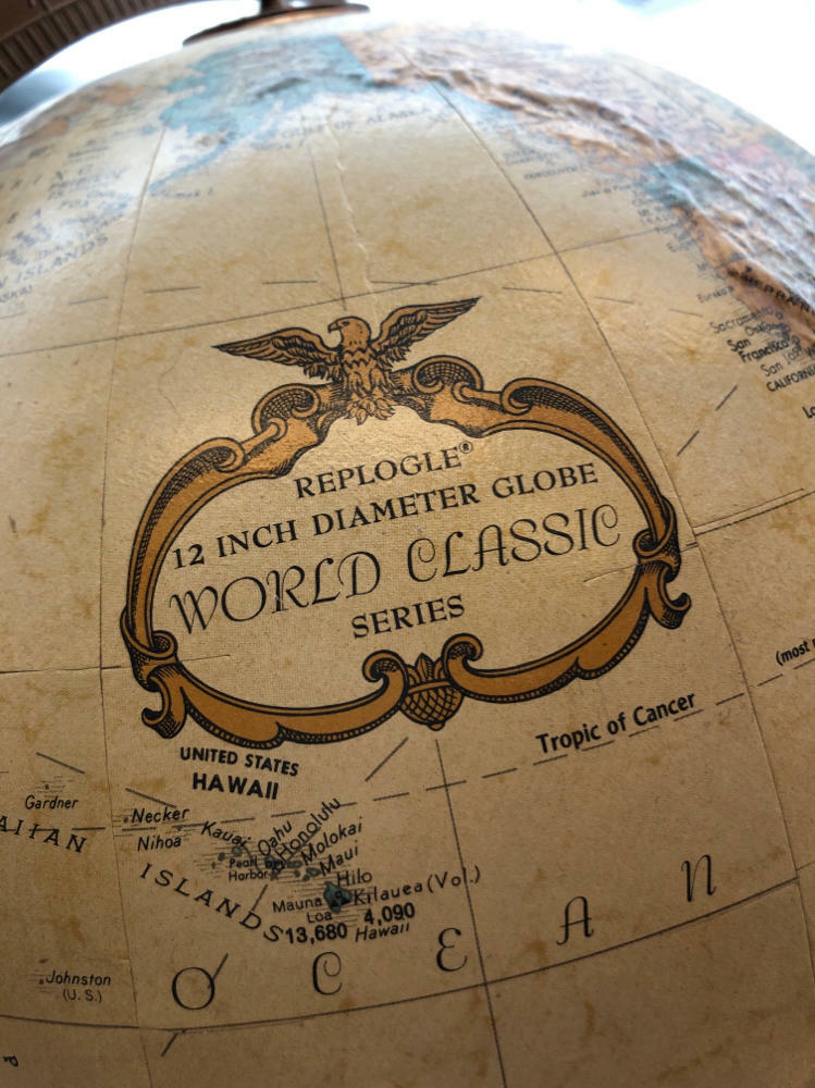 Vintage Raised Relief Globe World Classic "Replogle" Includes USSR Leroy Tolman - Good