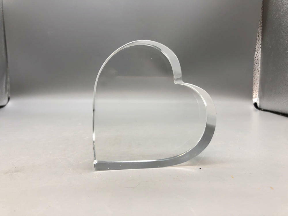 Clear Glass Heart Shaped Paper Weight - Good