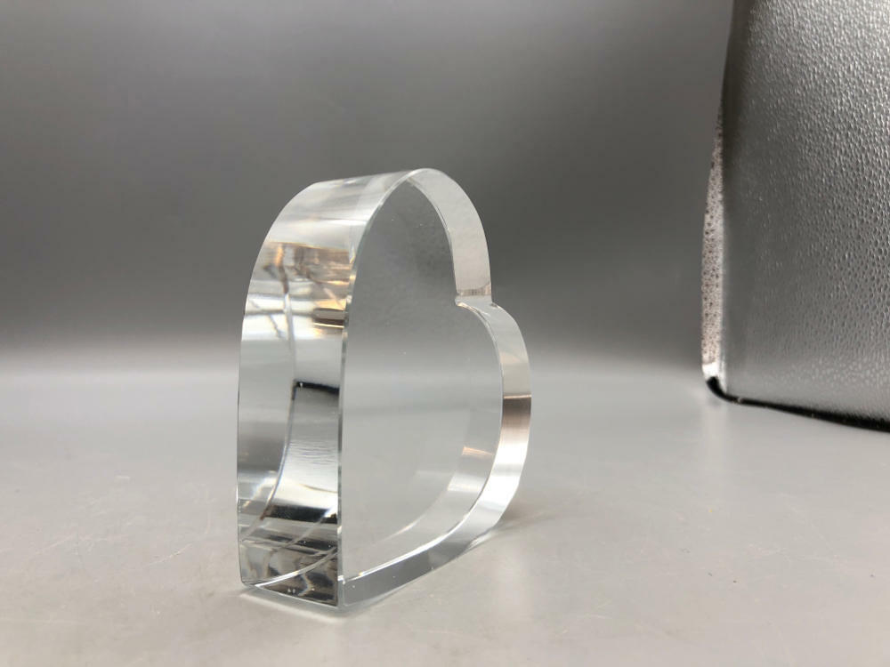 Clear Glass Heart Shaped Paper Weight - Good