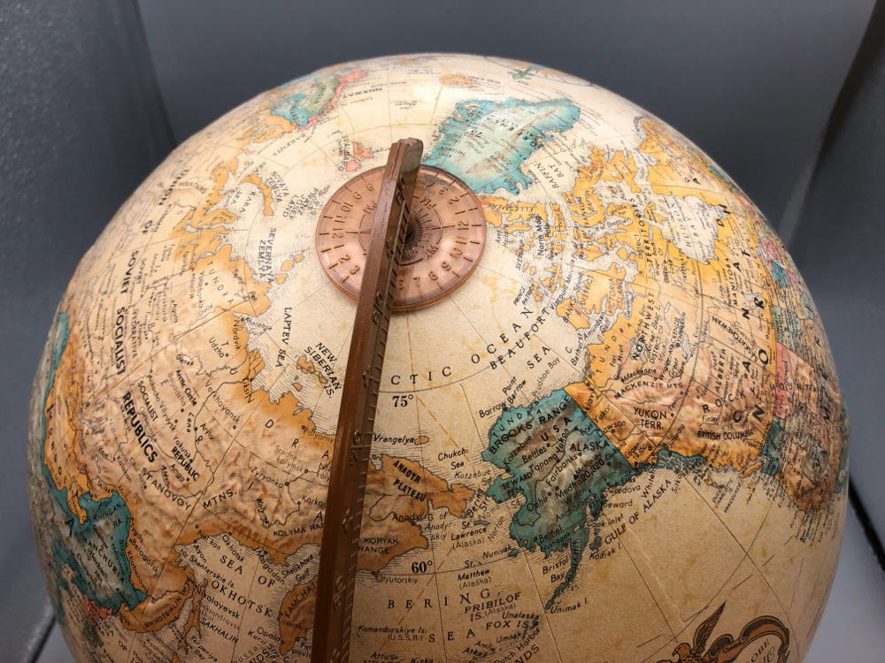Vintage Raised Relief Globe World Classic "Replogle" Includes USSR Leroy Tolman - Good