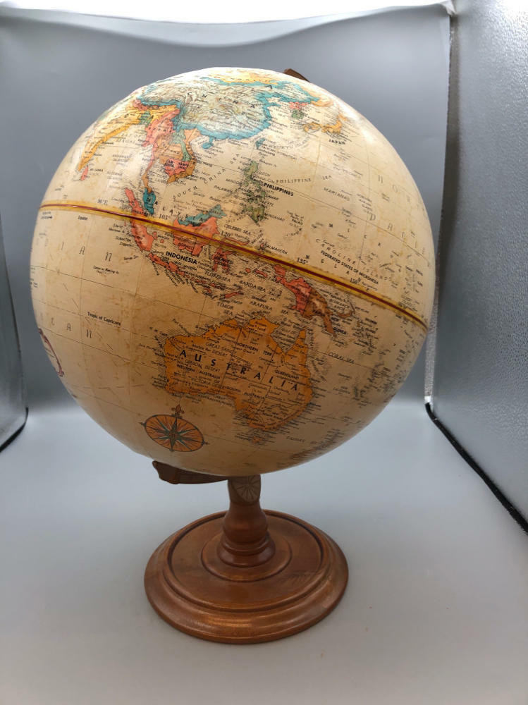Vintage Raised Relief Globe World Classic "Replogle" Includes USSR Leroy Tolman - Good