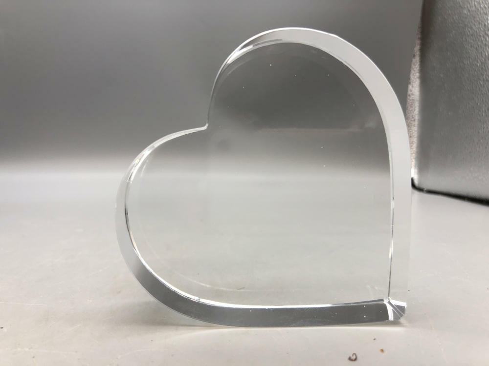 Clear Glass Heart Shaped Paper Weight - Good