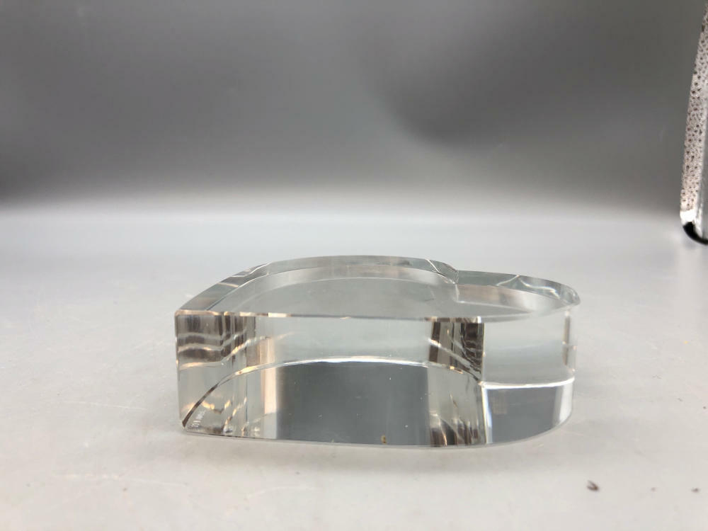 Clear Glass Heart Shaped Paper Weight - Good