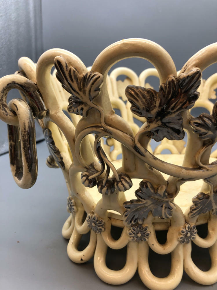 RARE!!! Antique Oval Jardiniere Cup by Faïence De Langeais Bowl - Good