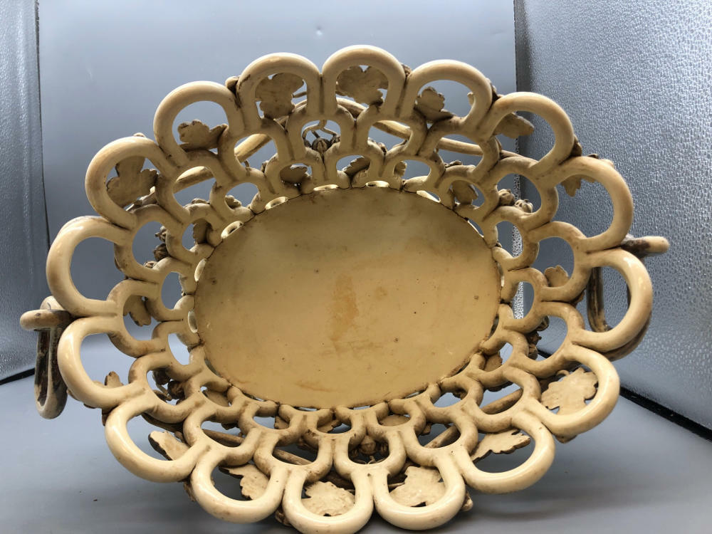 RARE!!! Antique Oval Jardiniere Cup by Faïence De Langeais Bowl - Good
