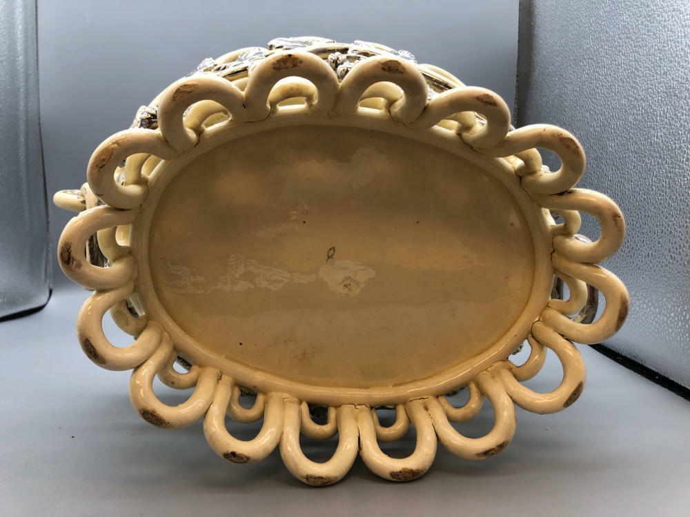 RARE!!! Antique Oval Jardiniere Cup by Faïence De Langeais Bowl - Good
