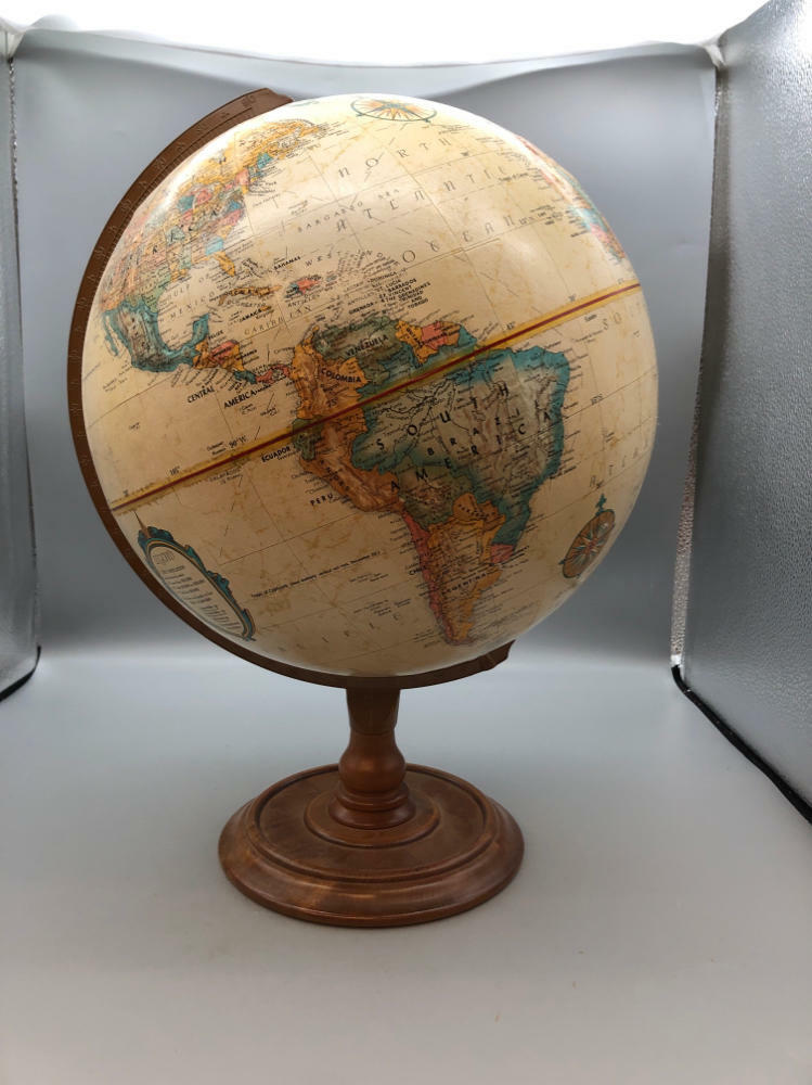 Vintage Raised Relief Globe World Classic "Replogle" Includes USSR Leroy Tolman - Good