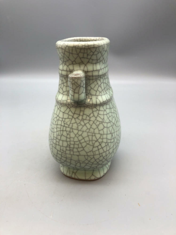 Chinese Song Dynasty Guan Kiln Glazed Porcelain Double Ear Bottle - Good