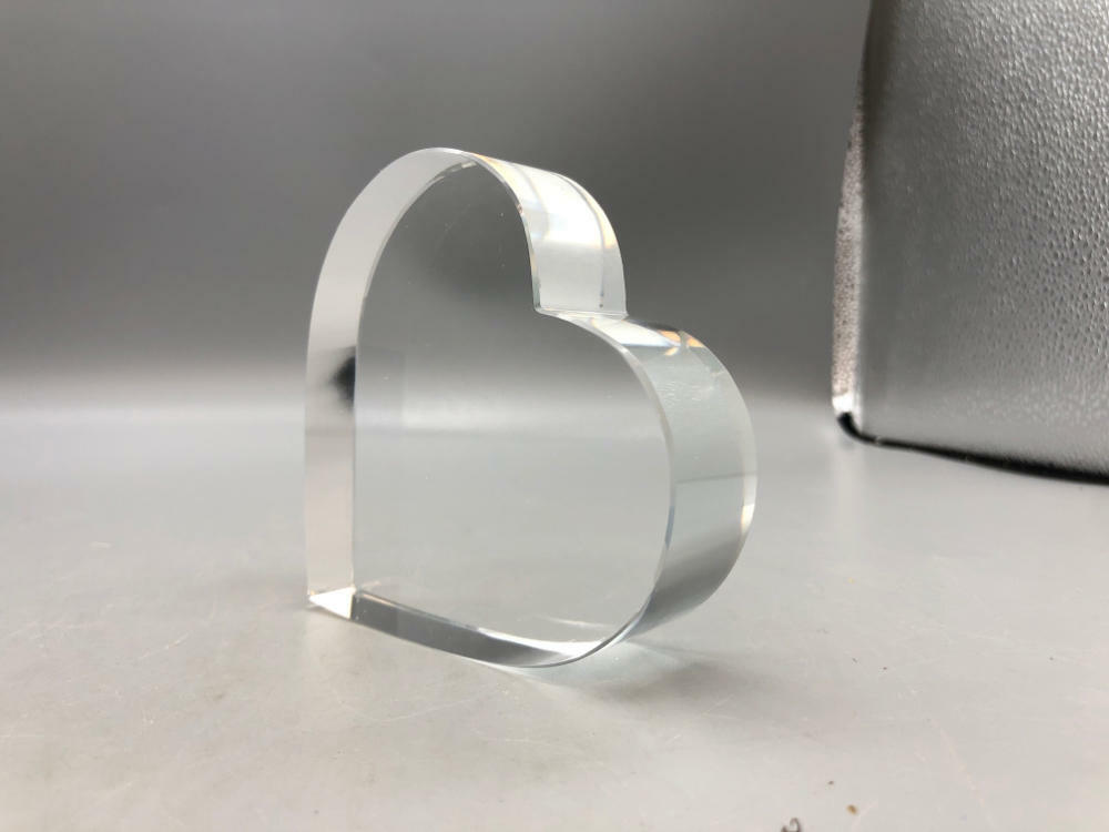 Clear Glass Heart Shaped Paper Weight - Good