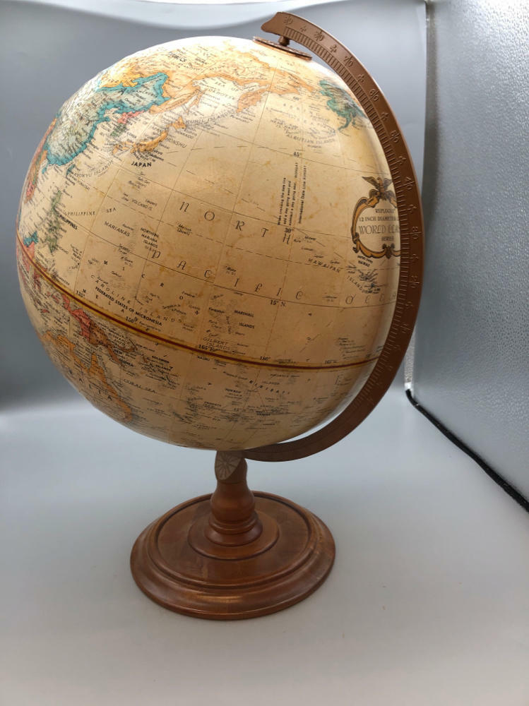 Vintage Raised Relief Globe World Classic "Replogle" Includes USSR Leroy Tolman - Good