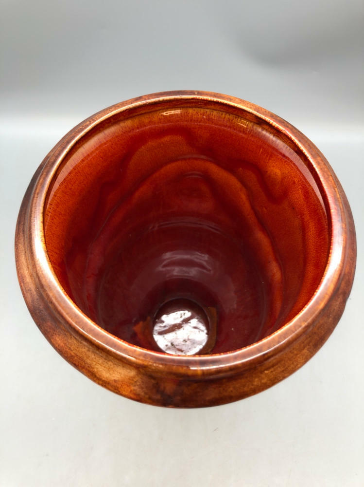 Vintage Toyo Urn Rust Red Glossy Glazed Porcelain Ceramic Vase - Good