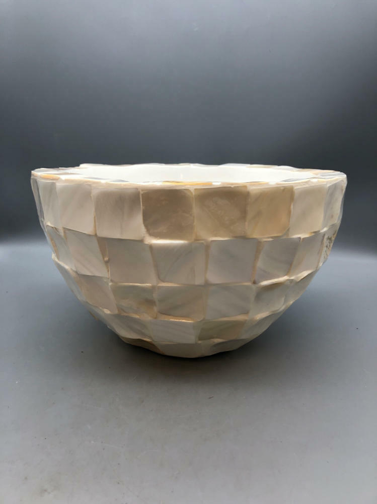 White Mother of Pearl Bowl - Good