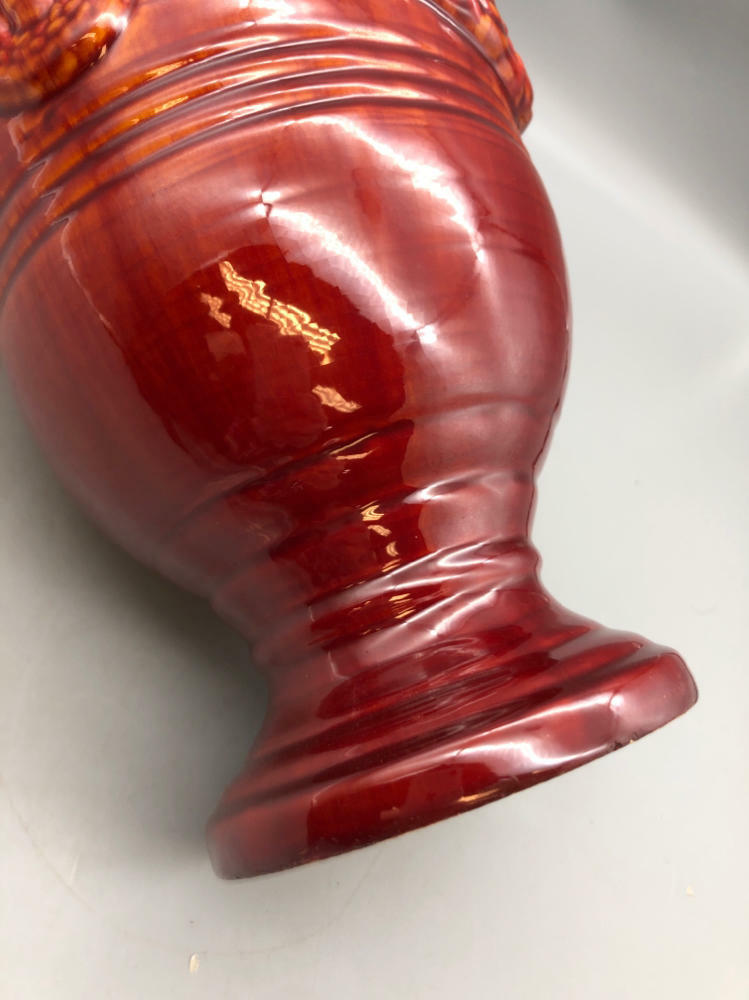 Vintage Toyo Urn Rust Red Glossy Glazed Porcelain Ceramic Vase - Good