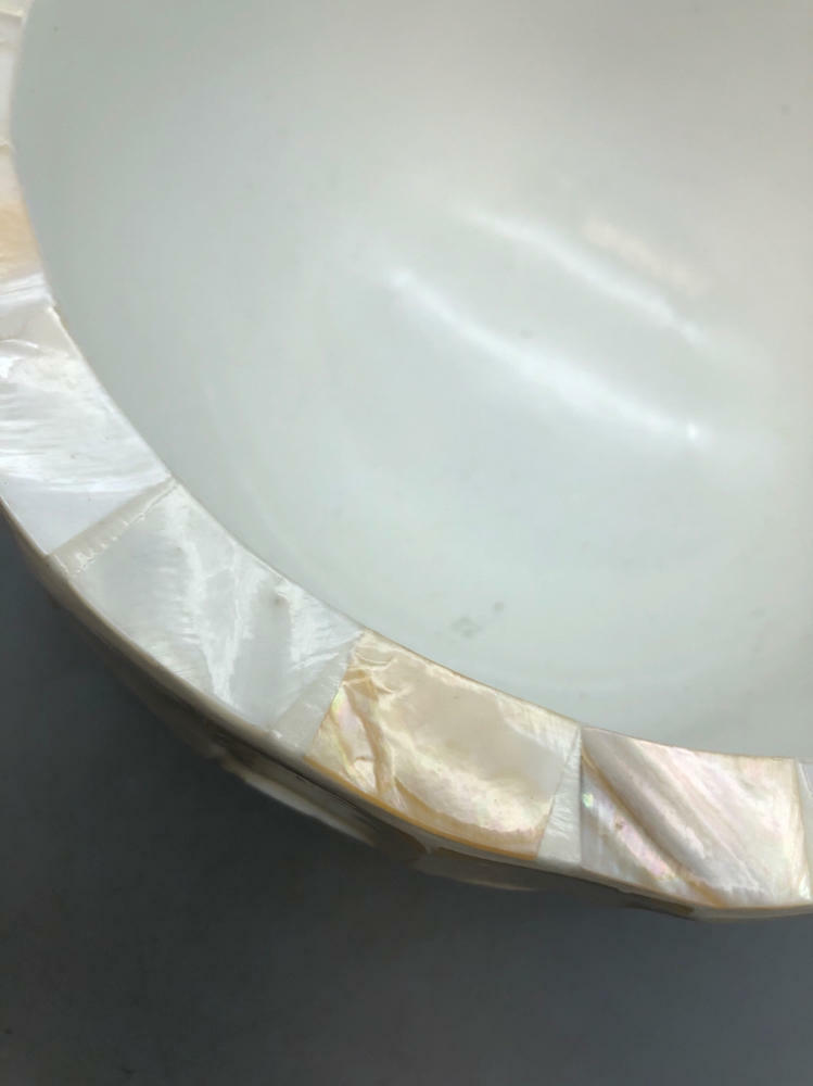 White Mother of Pearl Bowl - Good