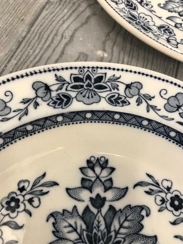 Set of 6 Vintage Wedgwood "Mandarin" Blue Deep Dishes Etruria England - Good