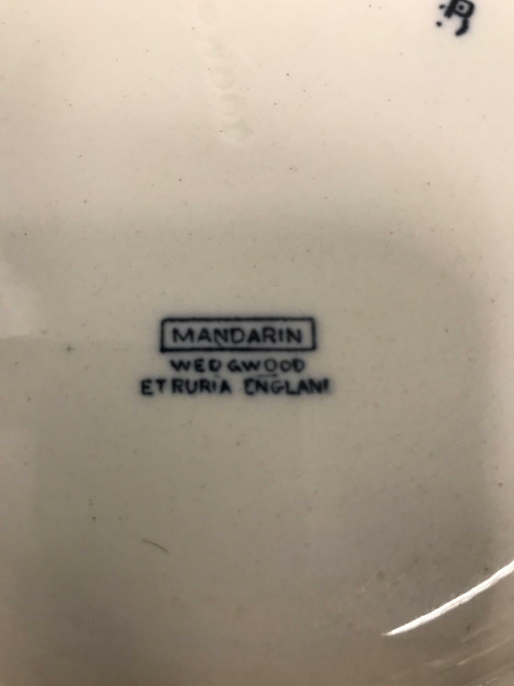 Set of 6 Vintage Wedgwood "Mandarin" Blue Deep Dishes Etruria England - Good