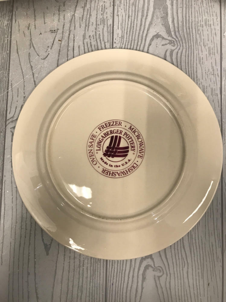 Set of 5 Longaberger Serving Bowl, Plate, & 3 Bowls Woven Traditions Red - Good
