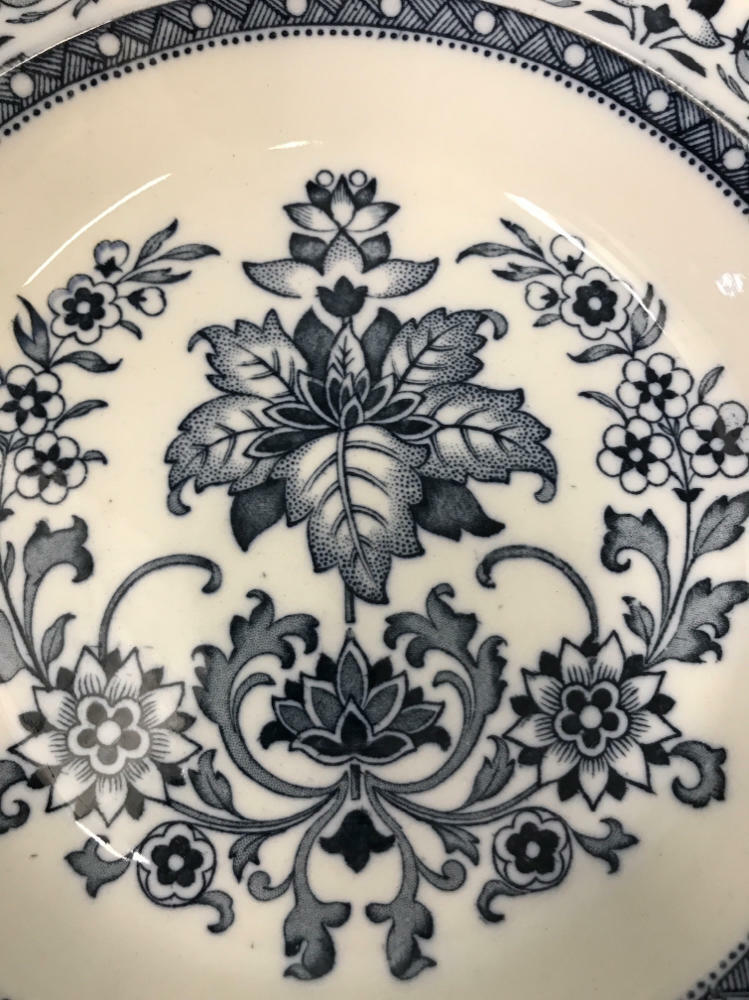 Set of 6 Vintage Wedgwood "Mandarin" Blue Deep Dishes Etruria England - Good