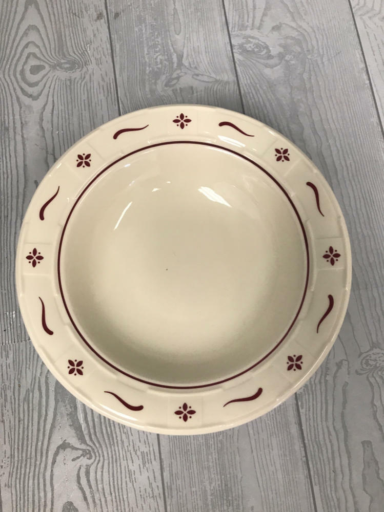 Set of 5 Longaberger Serving Bowl, Plate, & 3 Bowls Woven Traditions Red - Good