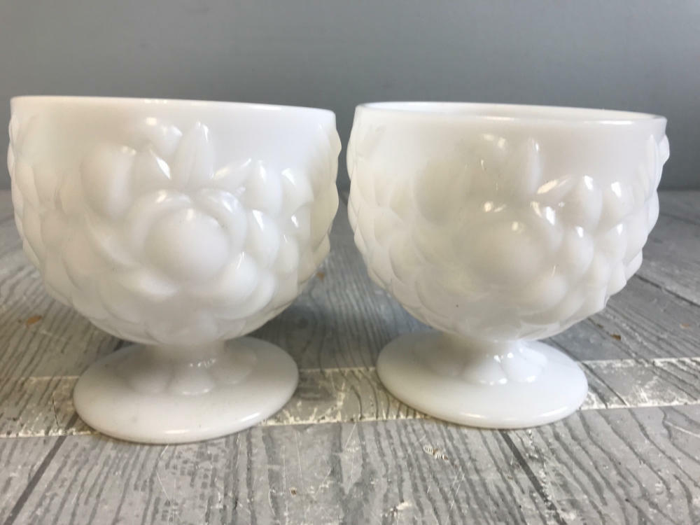 Wow!!! Lot of 24 Pieces of Assorted Sets & Styles of Milk Glass - Good