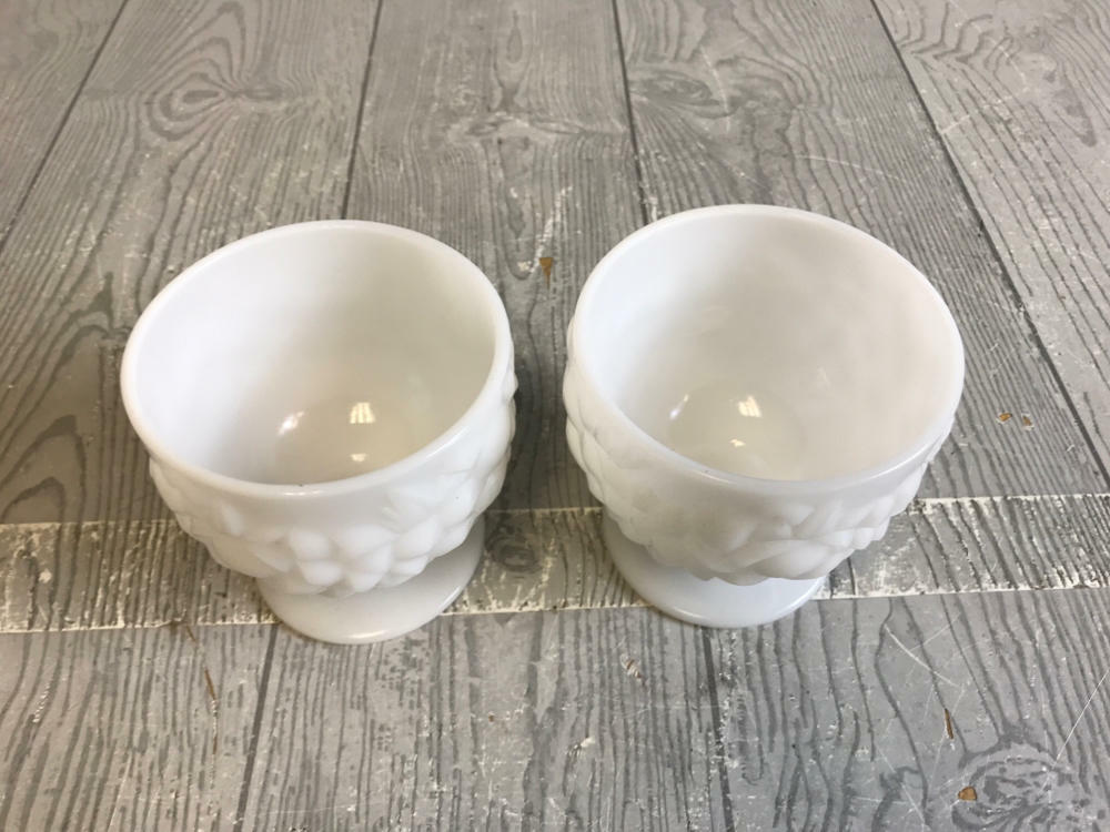 Wow!!! Lot of 24 Pieces of Assorted Sets & Styles of Milk Glass - Good