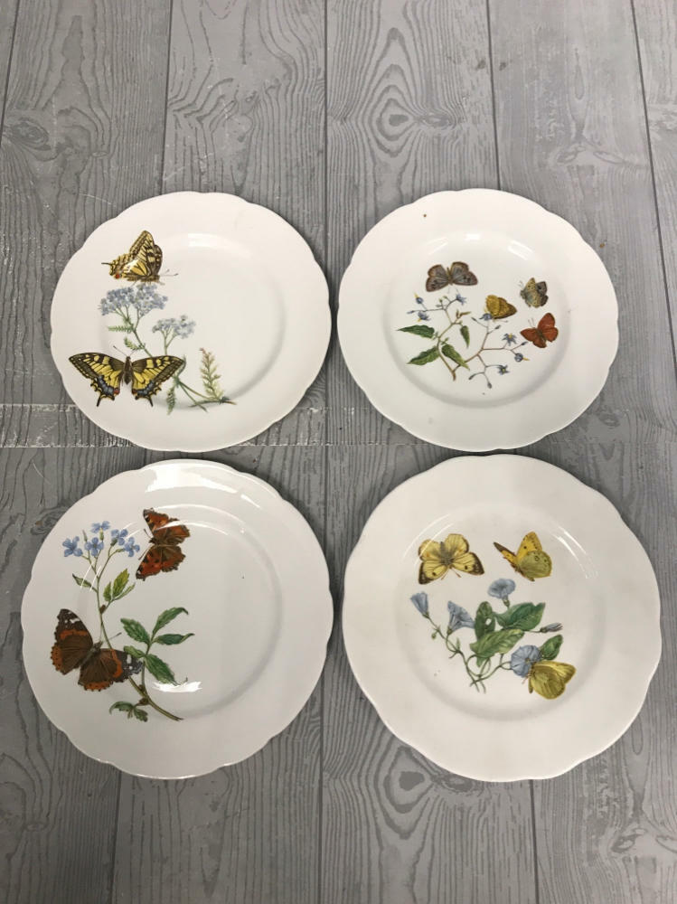Horchow "Butterflies" Plates Made in England Queen's Fine Bone China - Good