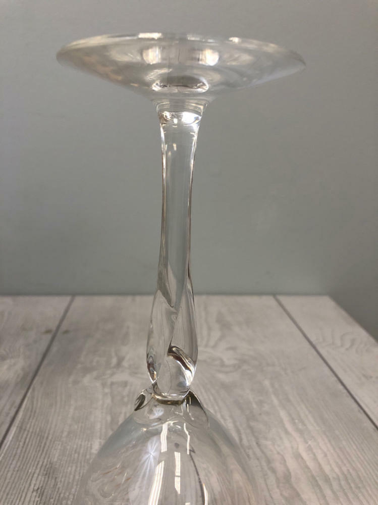 7 Lenox Rhythm Water Glasses Goblets Platinum Trim Optic Swirl Stems - Good