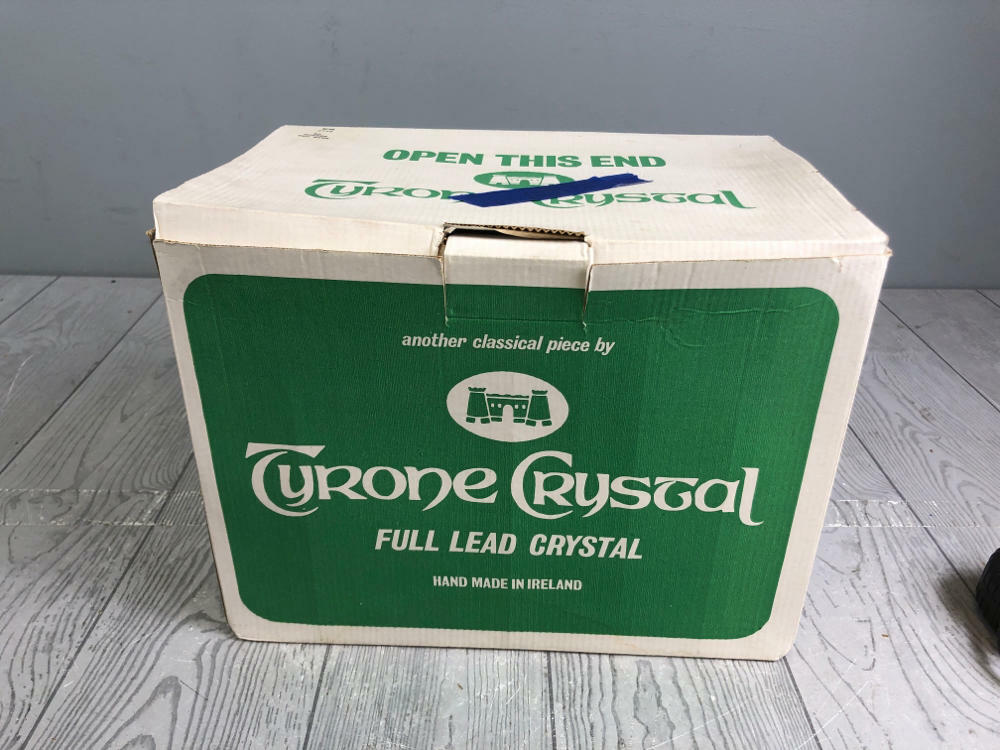 Set of 6 Full Lead Tyrone Crystal Red Wine Glasses in Original Packaging