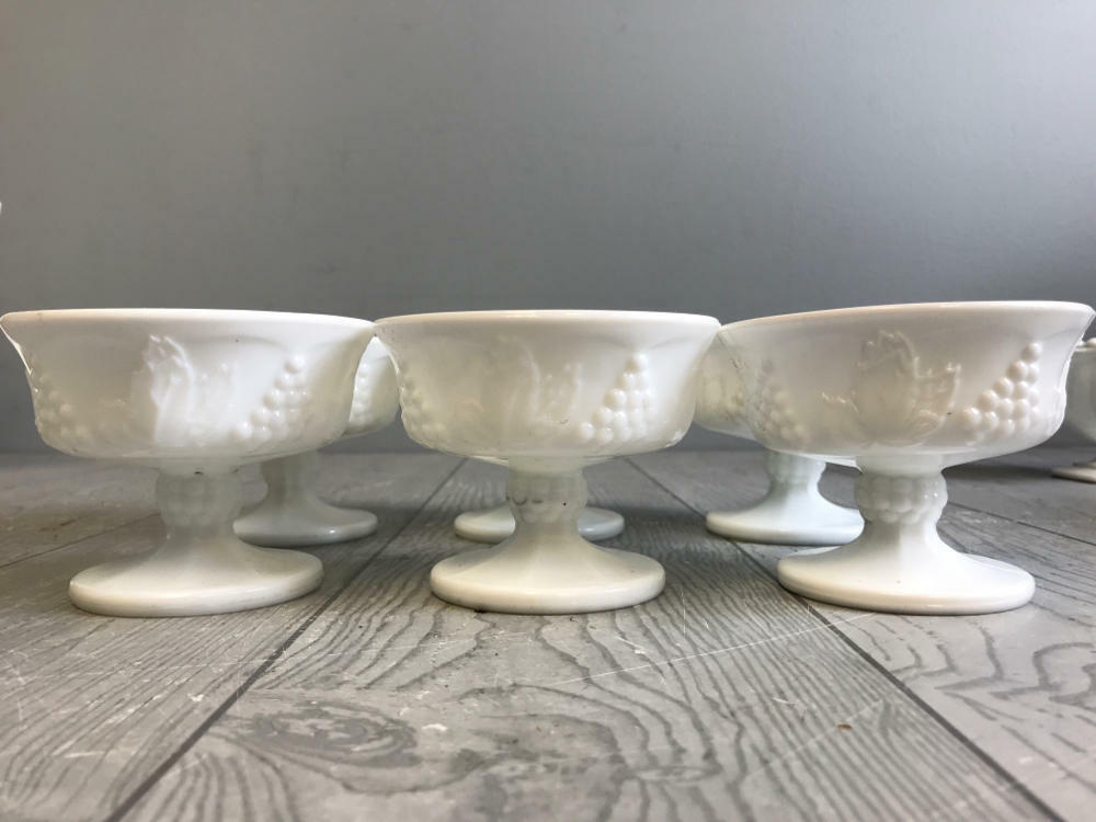 Wow!!! Lot of 24 Pieces of Assorted Sets & Styles of Milk Glass - Good