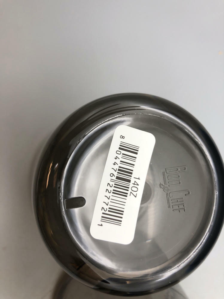 Set of 10 Bon Chef Plastic Cups 14 Oz. 3-1/2" Dia. X 4-1/4"H Smoke Gray Black - Like New
