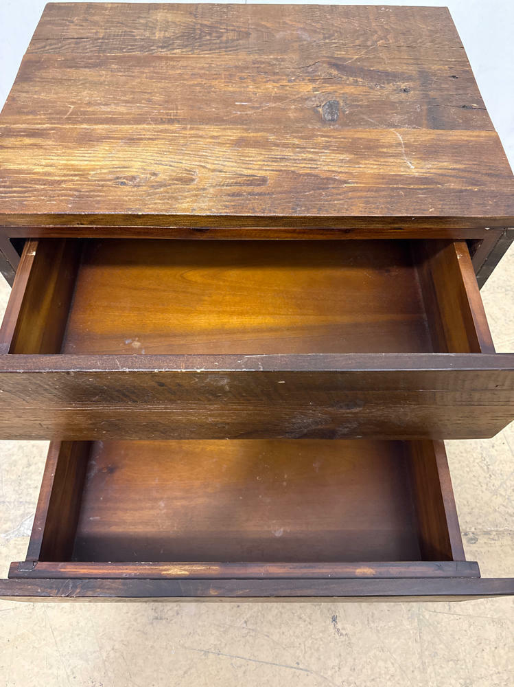 Rustic Natural Solid Dark Wood Dresser and Nightstand - 3 Drawer Dresser - Good