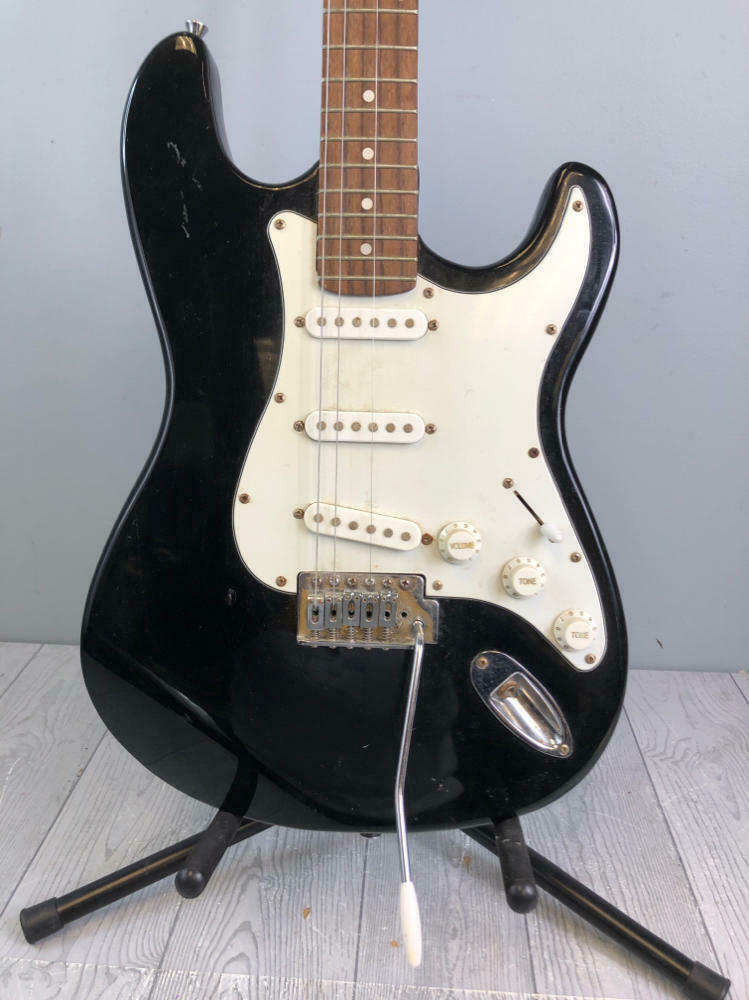 Spectrum S-style Guitar - Black Solid Body Electric Guitar - String Instrument - Good