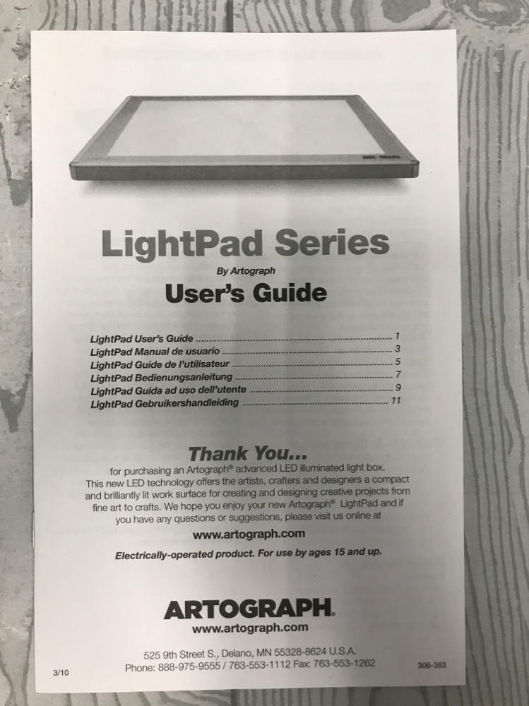 Artograph LightPad 930LX Illuminated LED Art & Craft Light Box - 9" X 12”